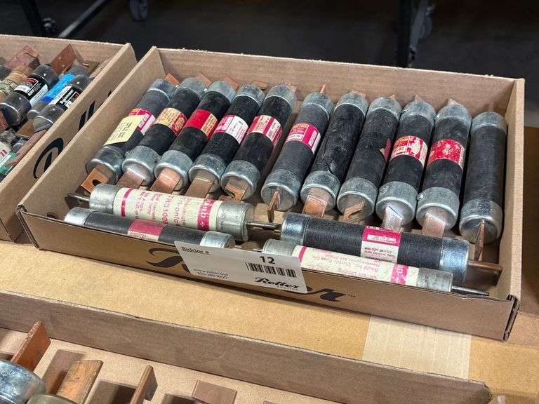 Tray of Fusetron and Gould Fuses