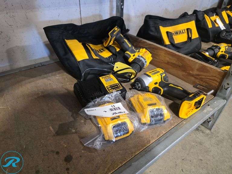 DeWalt DCF809 Cordless Impact Driver, DCD794 Cordless Drill Driver, Charger, (2) Batteries, Bag