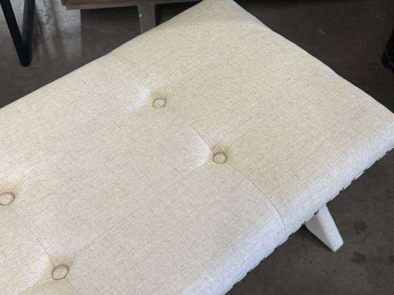 Upholstered Bench, Tufted Top, Nailhead Trim, 42in Long - Roller Auctions