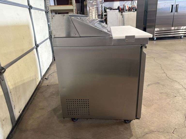 Avantco 178SSPT48HC Two-Door Refrigerated Sandwich Prep Table with Casters - Roller Auctions