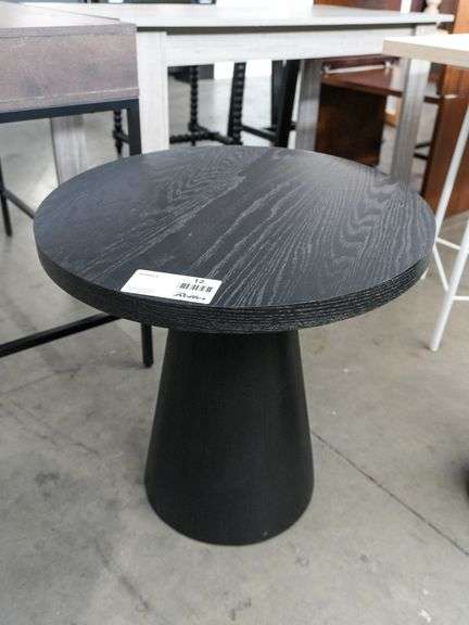 Round Accent Table With Cone Base, 22”