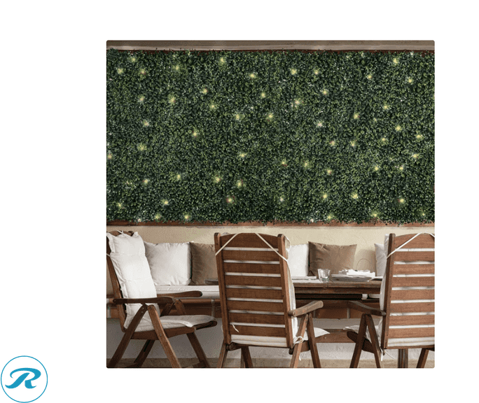Golden Select:  Boxwood Artificial Hedge Panel with Lights-  Like New - Roller Auctions