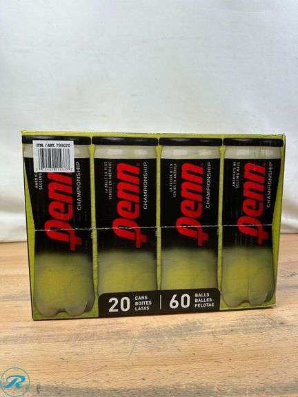Penn Championship Tennis Balls, 20pk - New/Damaged Box/Missing 2 Bottles