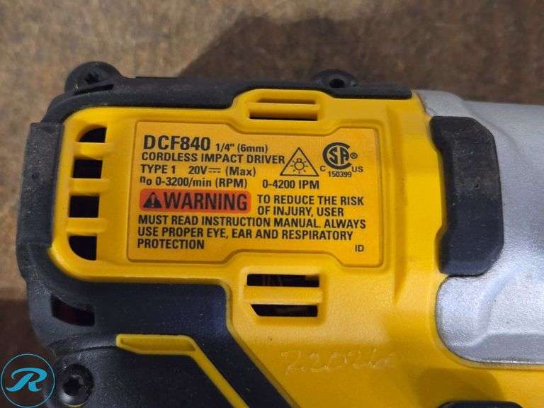 (3) Dewalt DCF921, DCF840, DCF809 Cordless Impact Tools, 20V - Roller Auctions