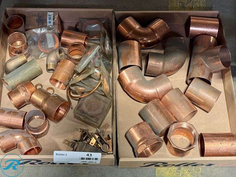 Tray of Copper Fittings
