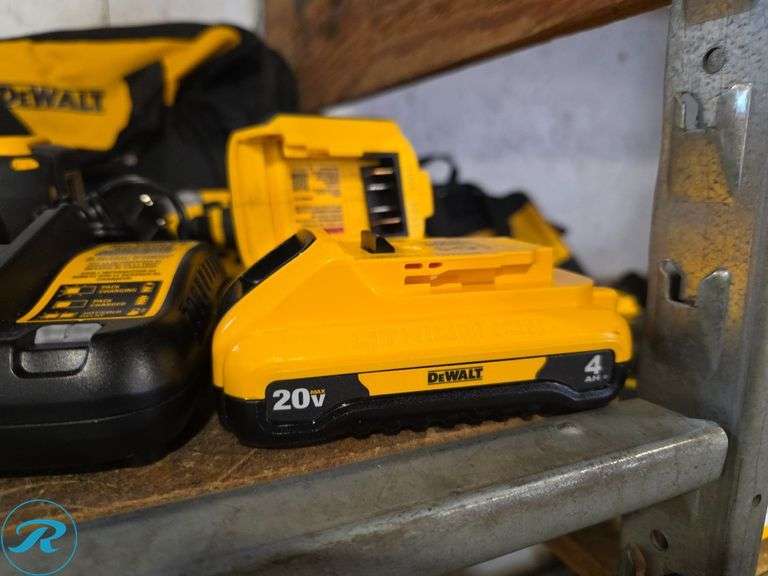 (3) Dewalt 20V Cordless Power Tools with Charger and (1) Battery - Roller Auctions