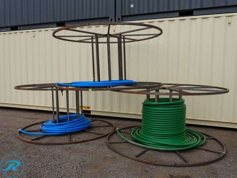 (3) Metal Cable Spools with Dura-Lite 1 1/4" Plastic Cable