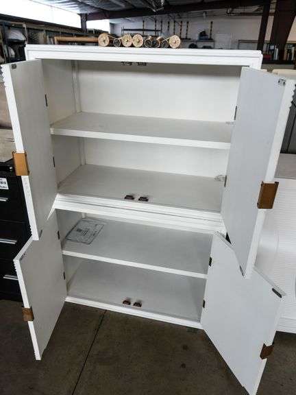 (2) White Cabinets With Textured Doors, 32” x 15” - Roller Auctions