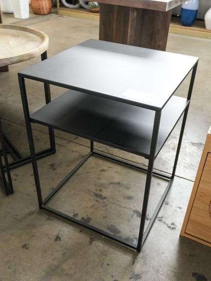 Metal Side Table With Shelf, 18” x 18”