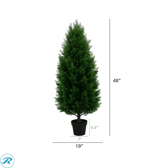 Nearly Natural: Faux 4' UV Resistant Cedar Tree Indoor and Outdoor, 2-pack- Like New/ Previously Assembled
