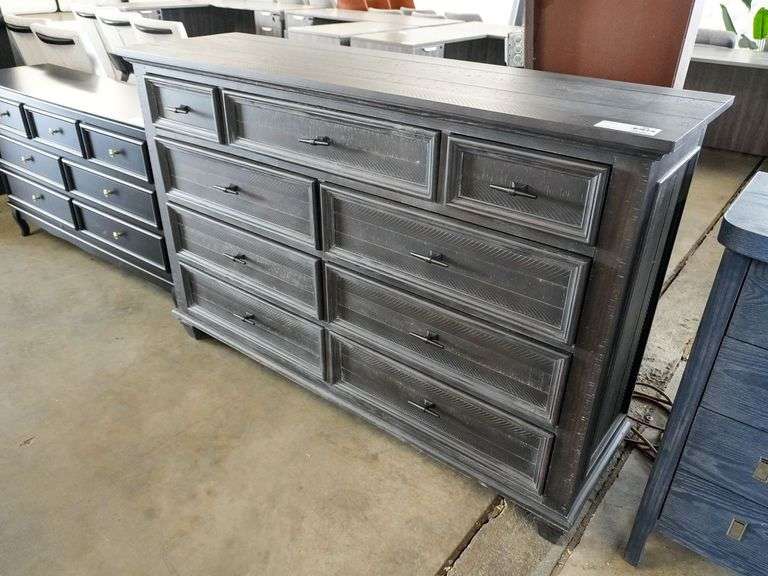Coaster 222883 9-Drawer Dresser, Dark Finish, 64” x 19”
