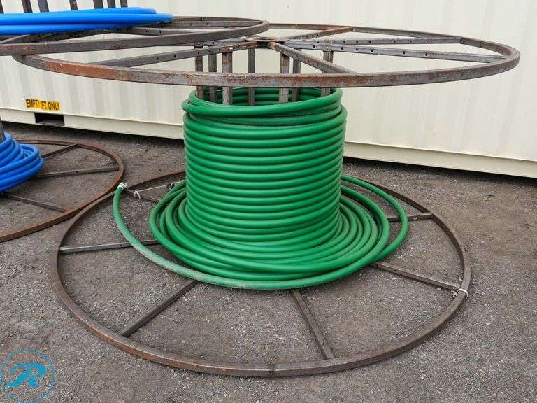 (3) Metal Cable Spools with Dura-Lite 1 1/4" Plastic Cable - Roller Auctions