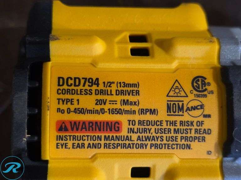DeWalt DCF809 Cordless Impact Driver, DCD794 Cordless Drill Driver, Charger, (2) Batteries, Bag - Roller Auctions