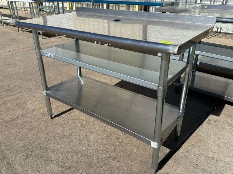 Steelton Stainless Steel Work Table With Undershelves, 24" x 48"