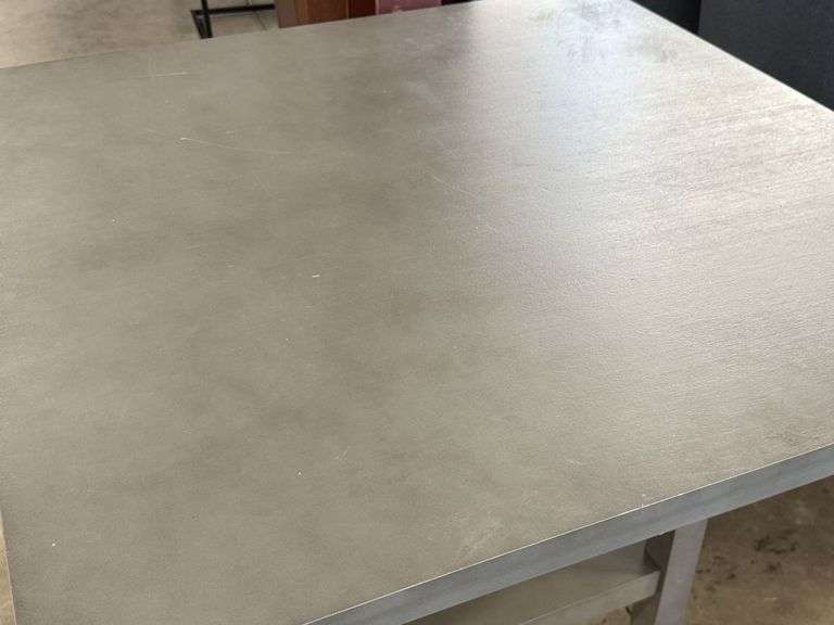 Metal Table With Lower Shelf, 40" x 40" - Roller Auctions