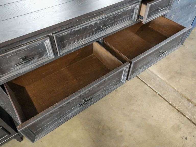 Coaster 222883 9-Drawer Dresser, Dark Finish, 64” x 19” - Roller Auctions