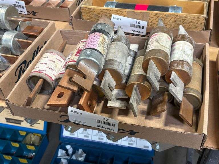 Tray of Limitron and Gould Fuses