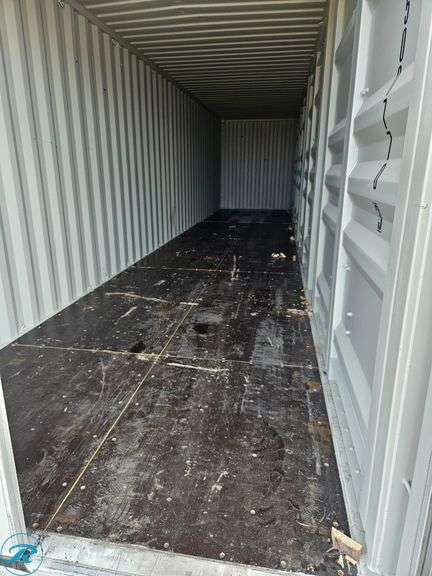 New 2026 40' Steel Storage Container, High Cube, 9'6" H X 8' W, (4) Double Door Side Openings (Damaged Roof) - Roller Auctions