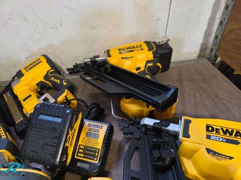 (9) Dewalt 20V Cordless Power Tools with Charger and (2) Batteries - Roller Auctions