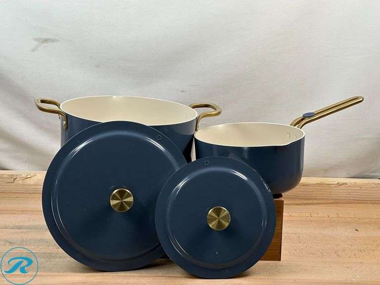 Our Place: 8-PC Essential Ceramic Nonstick Cookware Set, Blue- Used - Roller Auctions
