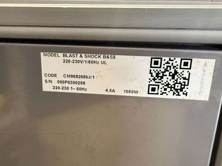Bravo Blast & Shock Freezers Blast & Shock-5 Blast Chiller Freezer, 220-230V - Roller Auctions