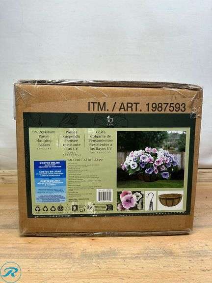 CGH FAUX UV Resistant Pansy Hanging Basket - New - Roller Auctions