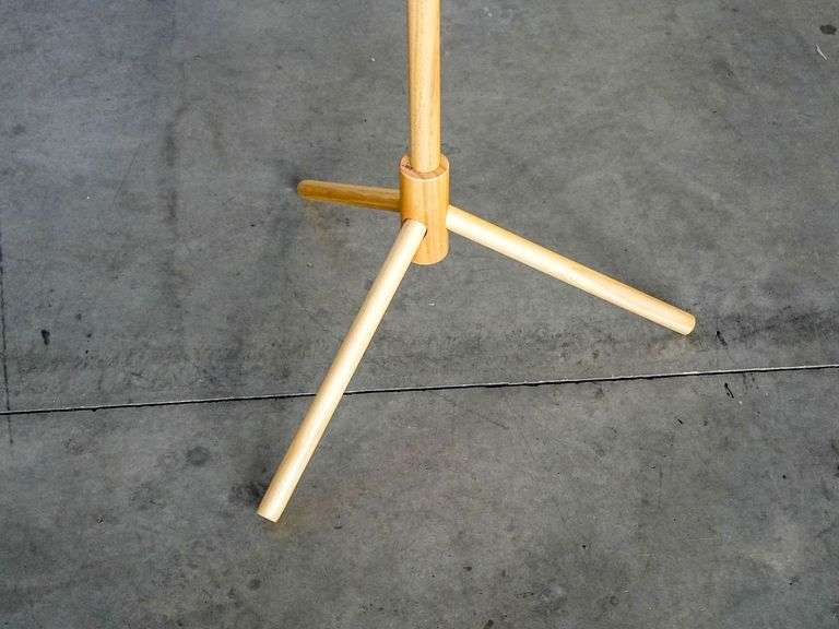 Natural Wood Freestanding Coat Rack With Multiple Hooks, 69”H - Roller Auctions