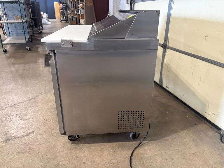 Avantco 178SSPT48HC Two-Door Refrigerated Sandwich Prep Table with Casters - Roller Auctions