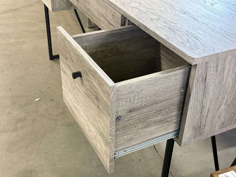 Modern Wood and Metal Desk, 63" x 28.75" - Roller Auctions