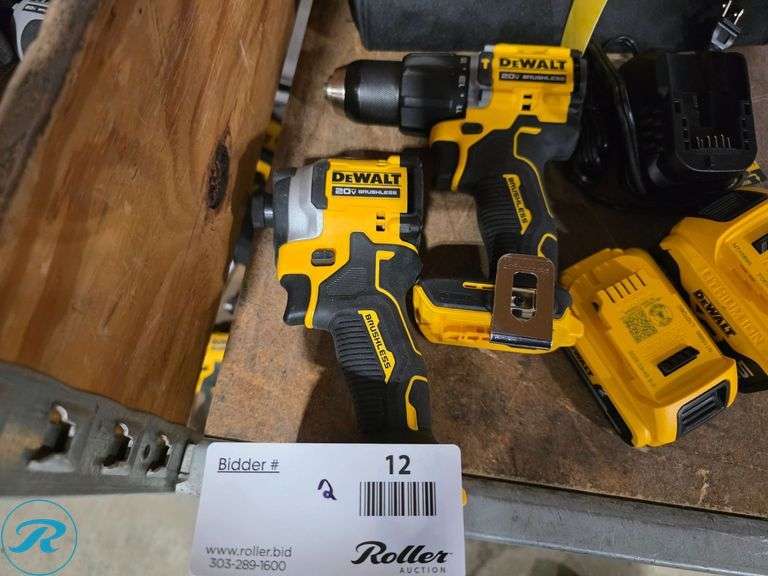 Dewalt DCD799 Hammerdrill and DCF850 Impact Driver Cordless Combo Kit, 20V, (2) Batteries and Bag - Roller Auctions