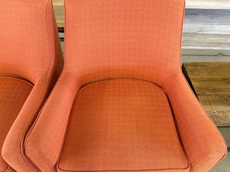 (2) Upholstered Armchairs, Wood Legs - Roller Auctions