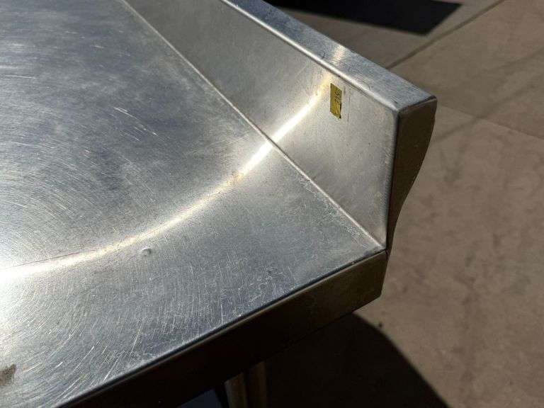 Stainless Steel Work Table With Backsplash, Undershelf, 60" x 24" - Roller Auctions