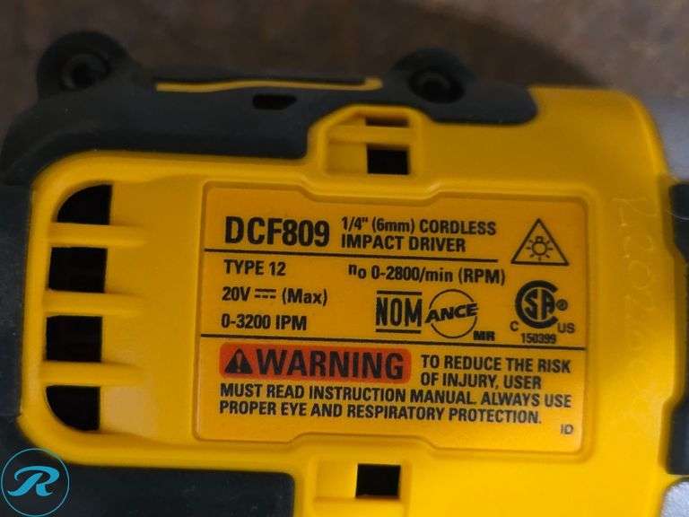 DeWalt DCF809 Cordless Impact Driver, DCD794 Cordless Drill Driver, Charger, (2) Batteries, Bag - Roller Auctions