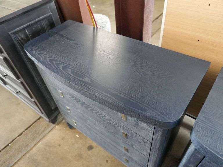 (2) Crystil 92311 Blue Wood Dressers With Three Drawers, 36” x 16.5” - Roller Auctions