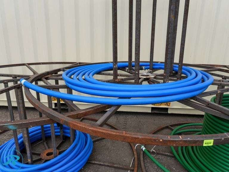 (3) Metal Cable Spools with Dura-Lite 1 1/4" Plastic Cable - Roller Auctions