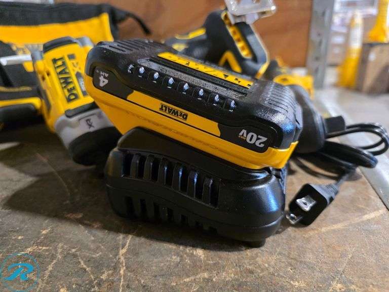 (5) Dewalt 20V Cordless Power Tools with Charger and (1) Battery - Roller Auctions
