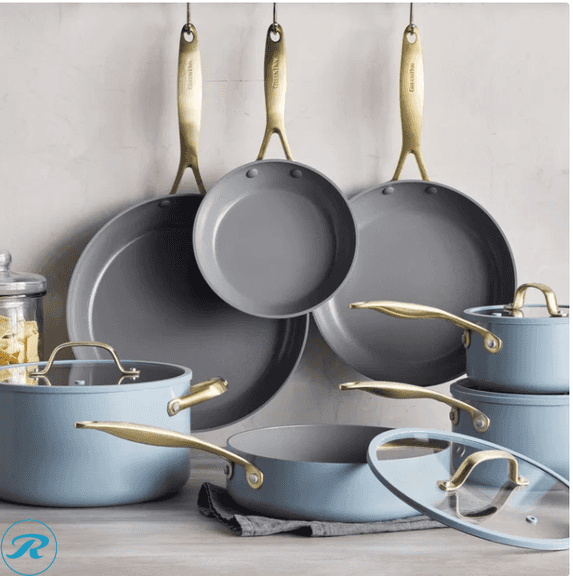 GreenPan Jewel Pro 11pc Cookware Set Blue - New/open Box - Roller Auctions