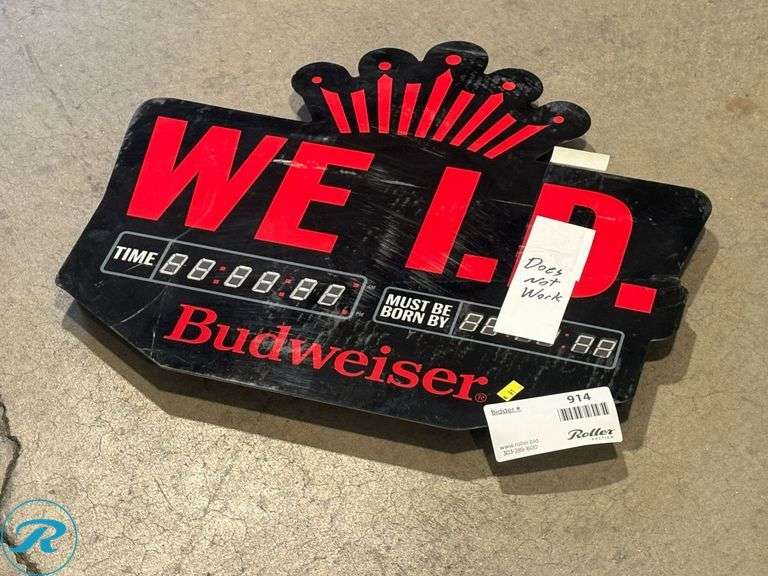 Budweiser 'We ID' Lighted Sign (Inoperable)