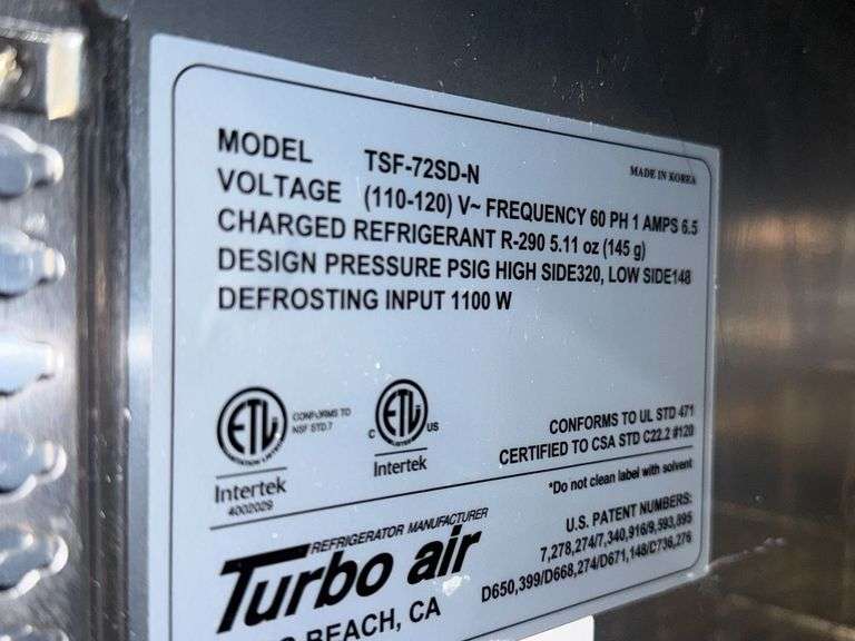 Turbo Air TSF-72SD-N Three-Door Reach-In Freezer with Casters, 110-120V - Roller Auctions