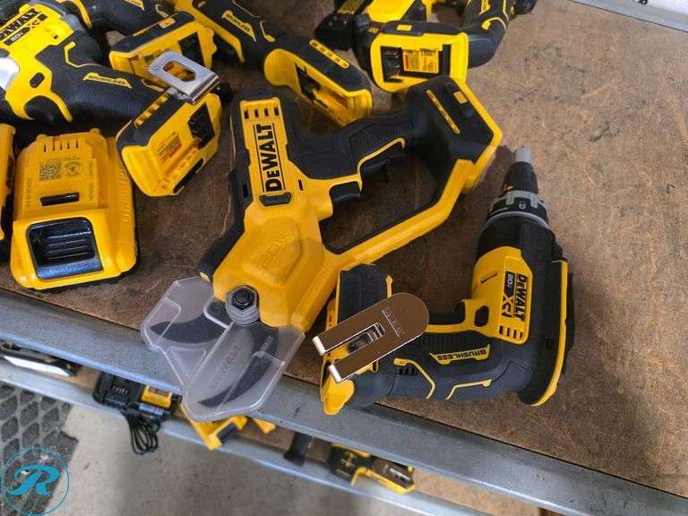 (9) Dewalt 20V Cordless Power Tools with Charger and (2) Batteries - Roller Auctions