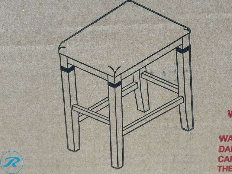 HH2 Home: Arabella Wood Backless Non Swivel Distressed Counter Stool, Grey- New - Roller Auctions