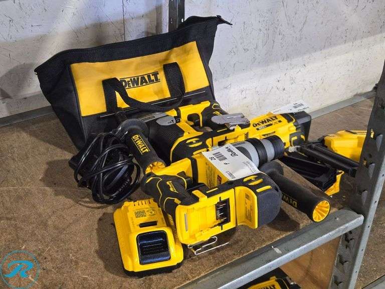 (2) Dewalt DCH172 Rotary Hammers, 20V Max, Brushless, With Battery, Charger, And Bag