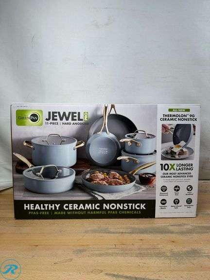 GreenPan Jewel Pro 11px Cookware Set Blue - Like New/Open Box/Small Scratches