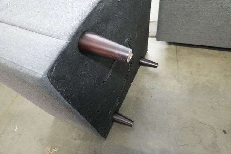 (2) Fabric Armchairs, Tufted Back and Seat, Wood Legs - Roller Auctions