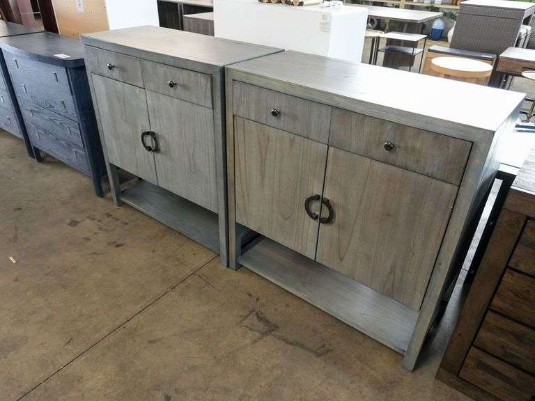 (2) Wood Storage Cabinets With Drawers And Double Doors, 40” x 18”