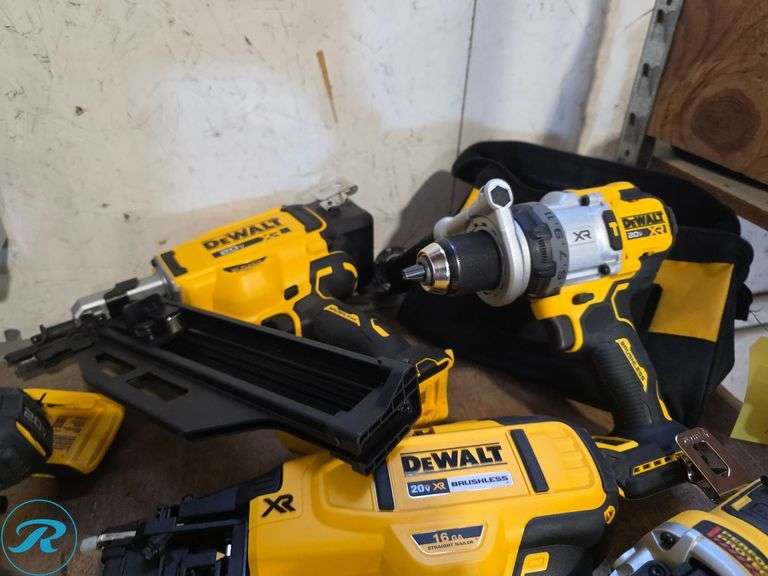 (9) Dewalt 20V Cordless Power Tools with Charger and (2) Batteries - Roller Auctions