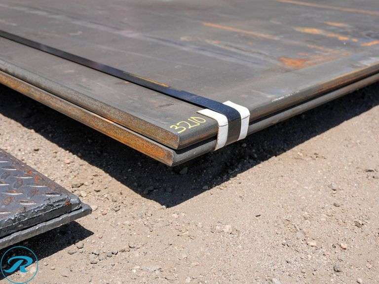 (2) New Pieces of Steel Road Plate, 60" x 95", 1" Thickness - Roller Auctions