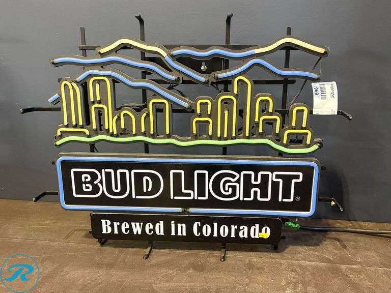 Bud Light Denver Skyline Lighted Sign (Inoperable)