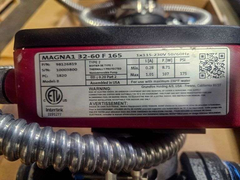 Grundfos Magna1 32-60F 165 Circulator Pump - Roller Auctions