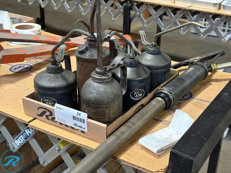 Tray of Oil Cans